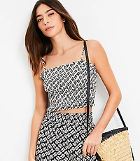LOFT Beach Leafed Poplin Smocked Cami