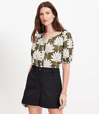 Cuffed Shorts in Doubleweave