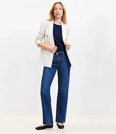 Mid Rise Relaxed Straight Jeans in Dark Wash