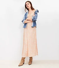 Petite Paisley Lace Trim Midi Slip Dress