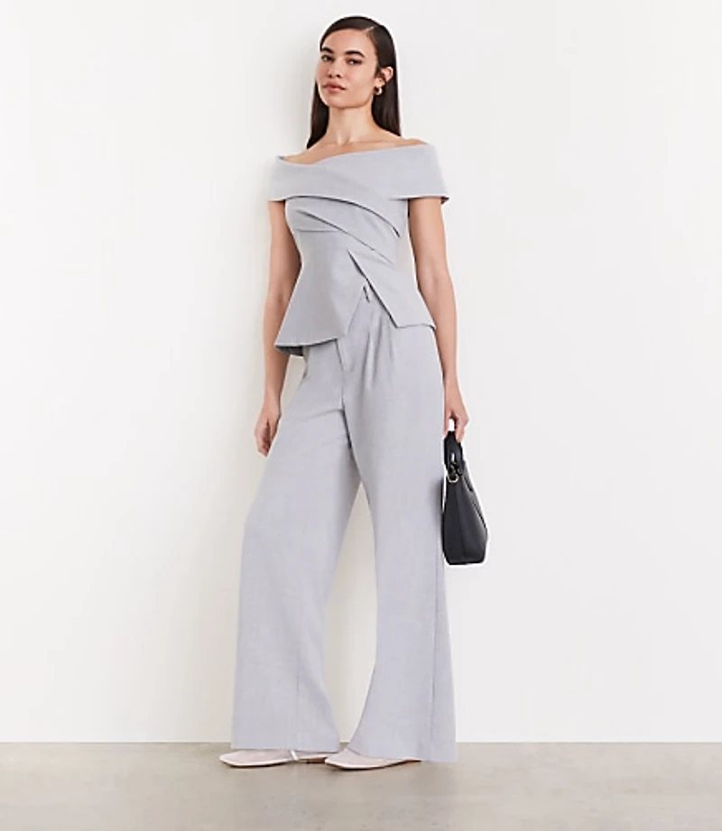 LOFT Versa Seasonless Stretch Asymmetrical Off The Shoulder Top