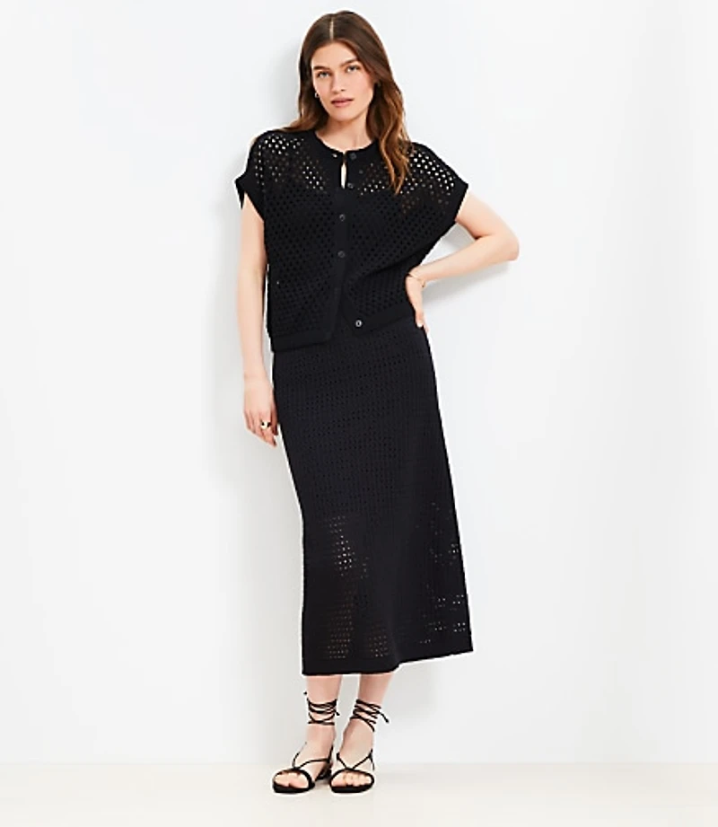 Petite Textured Midi Sweater Skirt