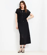 Petite Textured Midi Sweater Skirt