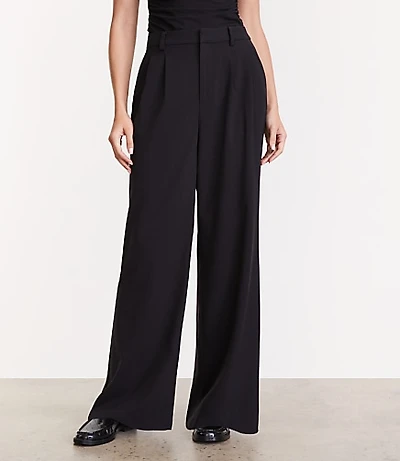Curvy LOFT Versa Seasonless Stretch Double Pleat Wide Leg Pants