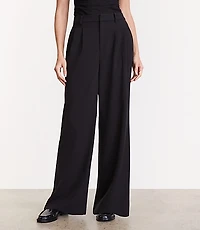 Curvy LOFT Versa Seasonless Stretch Double Pleat Wide Leg Pants