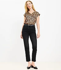 High Rise Slim Jeans Washed Black