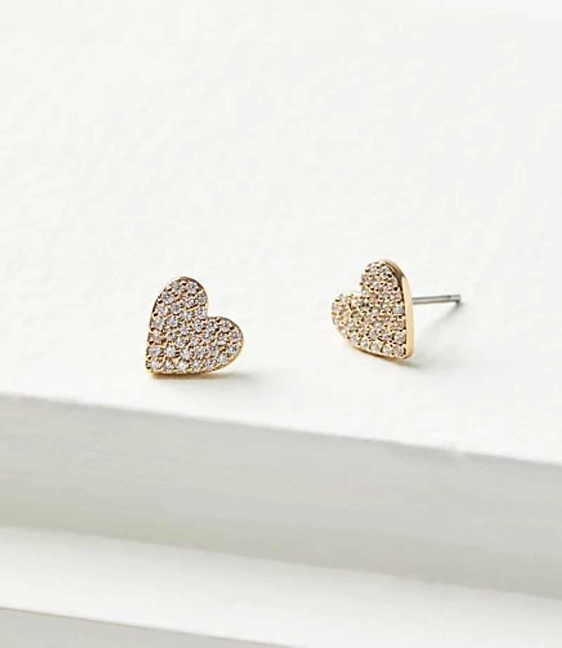 Demi Fine Pave Heart Stud Earrings