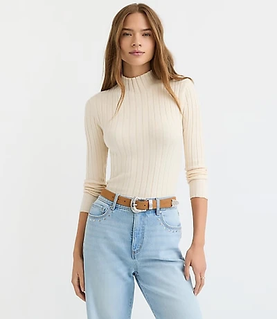 Ribbed Mock Neck Sweater