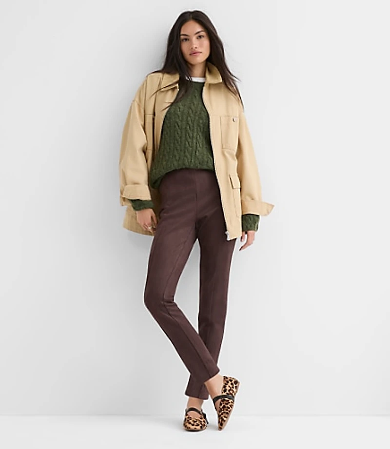 Petite Faux Suede Leggings