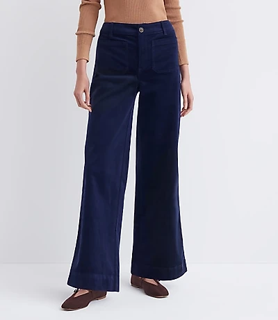 Curvy Palmer Wide Leg Pants Brushed Corduroy