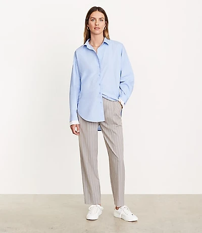 LOFT Versa Poplin Oversized Double Cuff Tunic Shirt