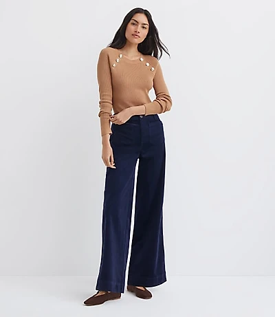 Palmer Wide Leg Pants Brushed Corduroy