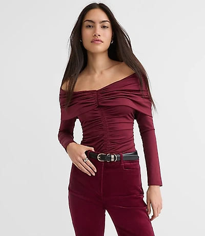 Ruched Off The Shoulder Top