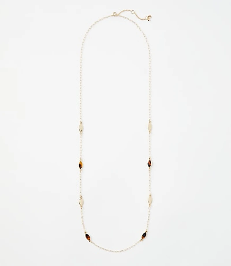 Tortoiseshell Print Station Necklace
