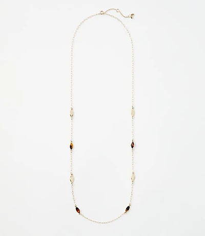 Tortoiseshell Print Station Necklace