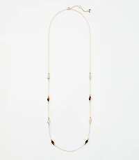 Tortoiseshell Print Station Necklace