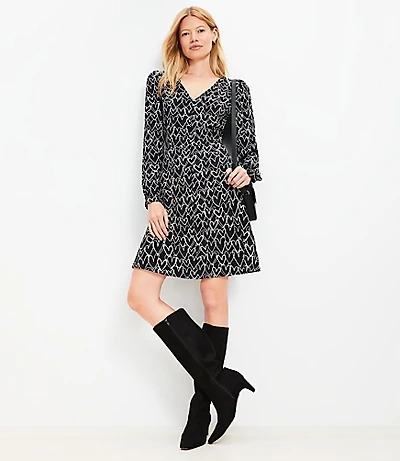 Heart V-Neck Mini Flare Dress