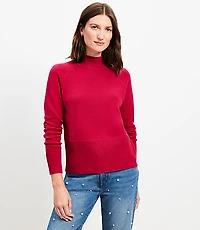 Ribtrim Mock Neck Sweater