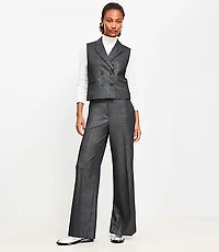 Clean Wide Leg Pants Shimmer Herringbone