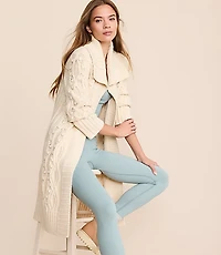 Petite Lou & Grey Cable Maxi Open Cardigan