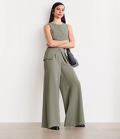 LOFT Versa Crepe Drape High Neck Vest
