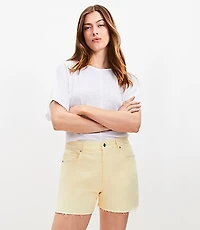 Fresh Cut High Rise Off Denim Shorts Lemon Brulee