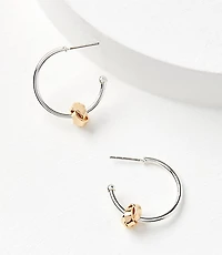 Mixed Metal Knot Hoop Earrings