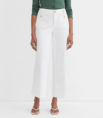 Curvy Palmer Wide Leg Crop Pants Twill