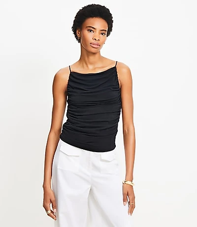 Ruched Apron Neck Top