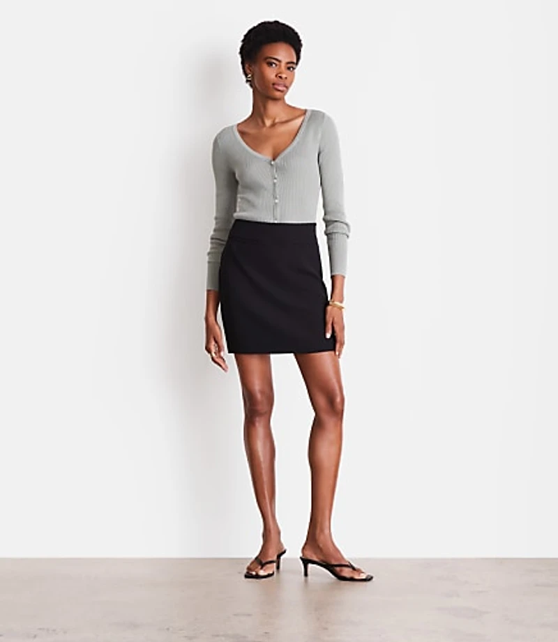 Petite LOFT Versa Crepe Drape Mini Skirt