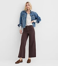 Tall Palmer Wide Leg Crop Pants Twill