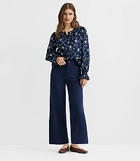 Tall Palmer Wide Leg Crop Pants Twill