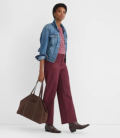Tall Palmer Wide Leg Crop Pants Twill