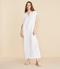 Lou & Grey Triple Cloth Split Neck Maxi Dress