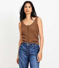 Crochet Button Sweater Tank Top