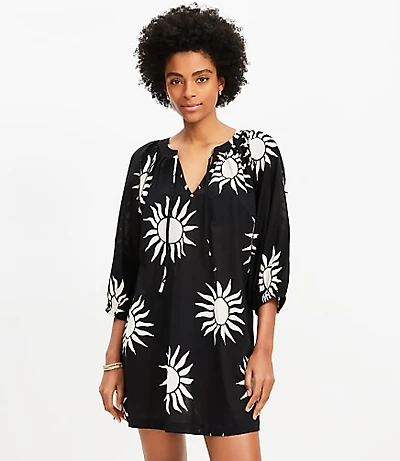 LOFT Beach Sunny Bubble Sleeve Pocket Swimsuit Coverup