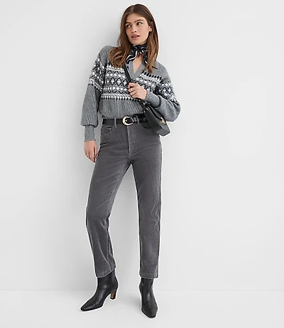 Curvy Straight Corduroy Pants