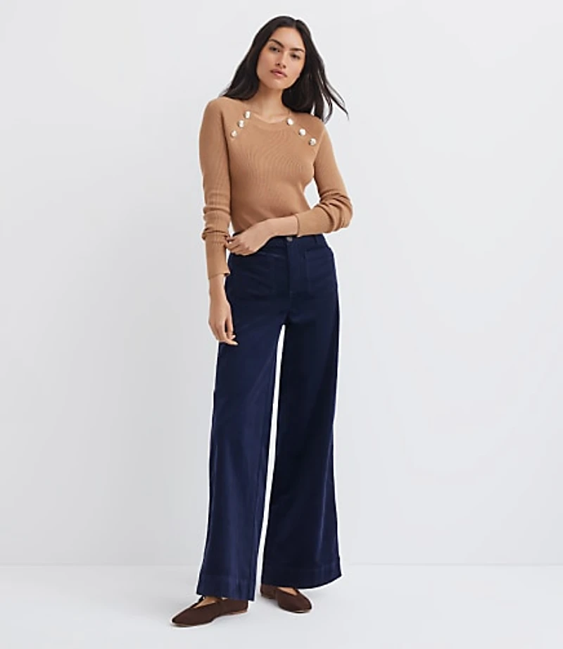 Tall Palmer Wide Leg Pants in Brushed Corduroy