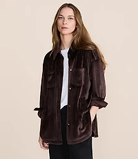 Lou & Grey Ribbed Velour Shirt Jacket