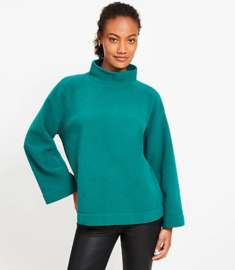Sherpa Mock Neck Tunic Top