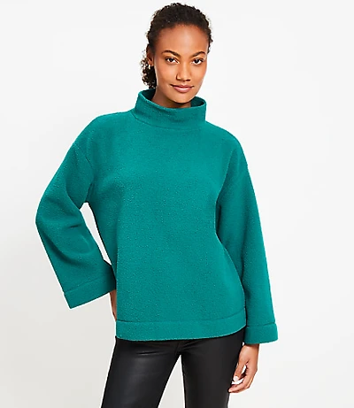 Sherpa Mock Neck Tunic Top