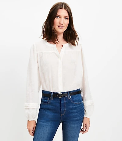 Pleated Sleeve Blouse