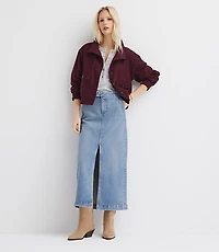 Refined Denim Midi Skirt Classic Mid Indigo