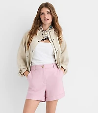 Cuffed Shorts Cotton Linen