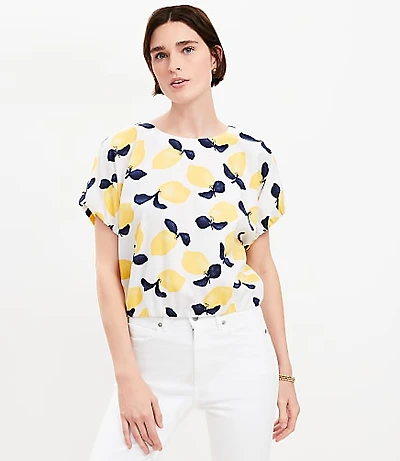 Lemon Bubble Hem Top