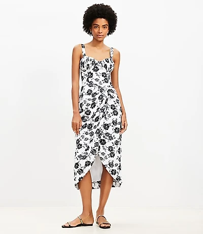 Garden Pleated Bustier Midi Dress