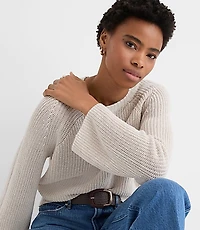 Linen Wide Sleeve Sweater
