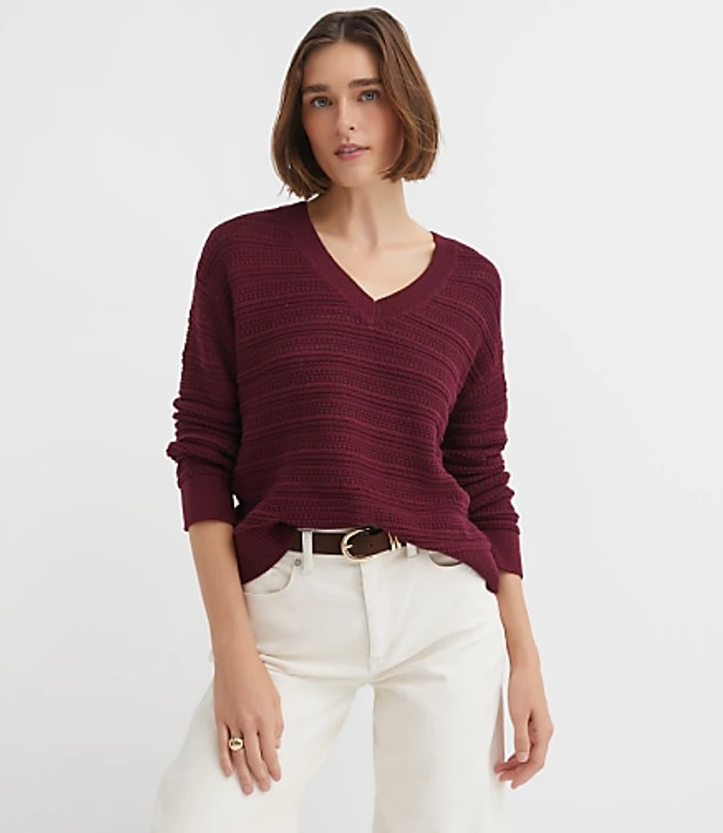 Stitchy V-Neck Sweater