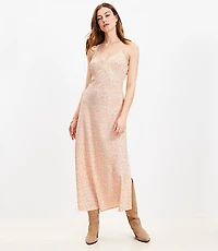 Paisley Lace Trim Midi Slip Dress