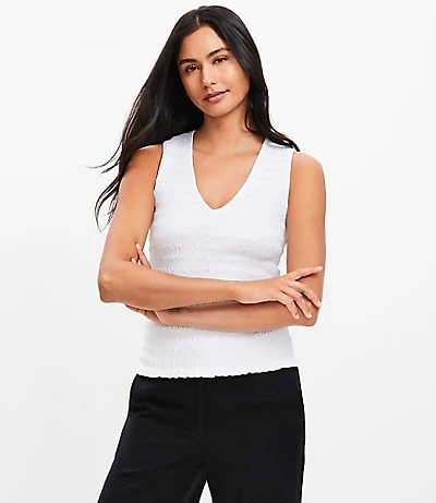Petite Smocked Modern Tank Top